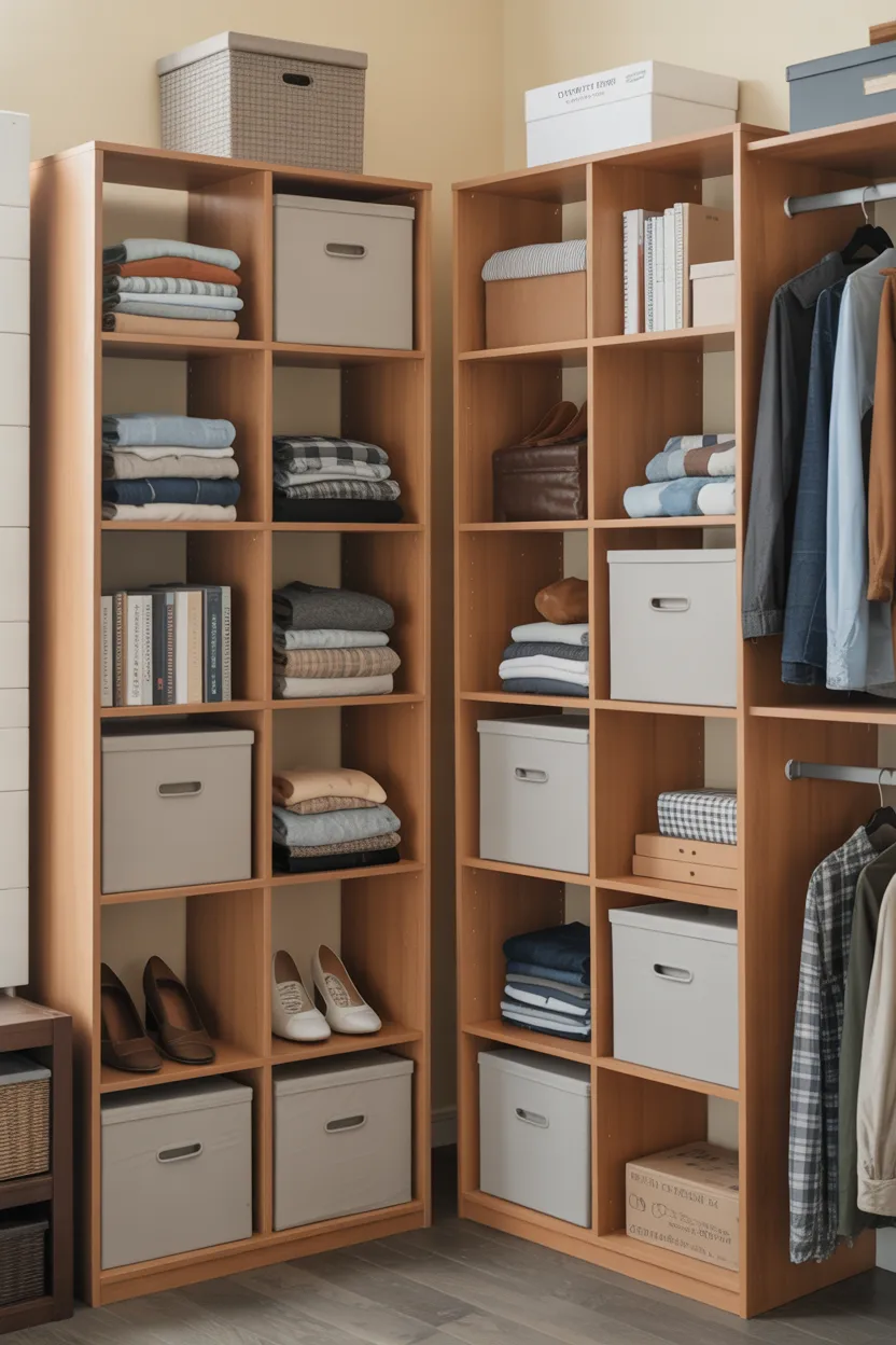 Use Stackable Cube Organizers as a Closet and Dresser Hybrid