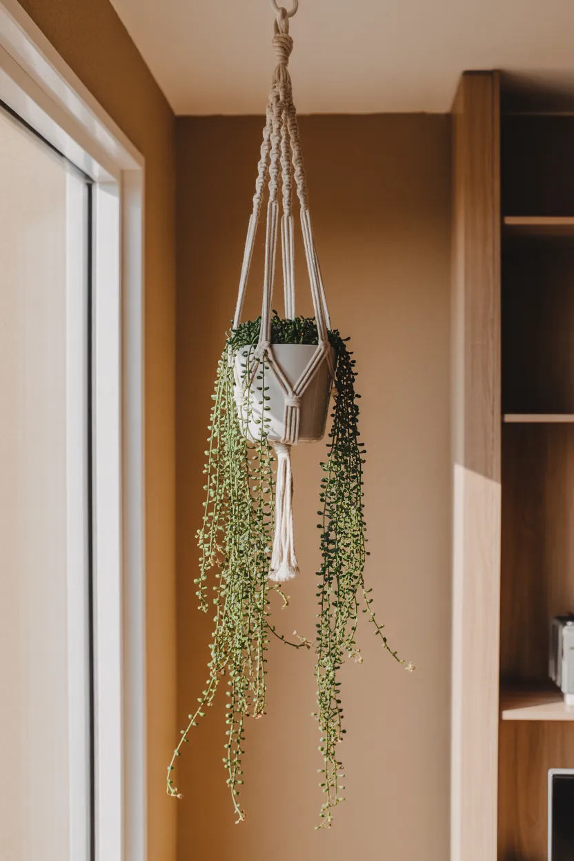Indoor Plant Ideas Use a Hanging Plant to Fill Dead Corner Space