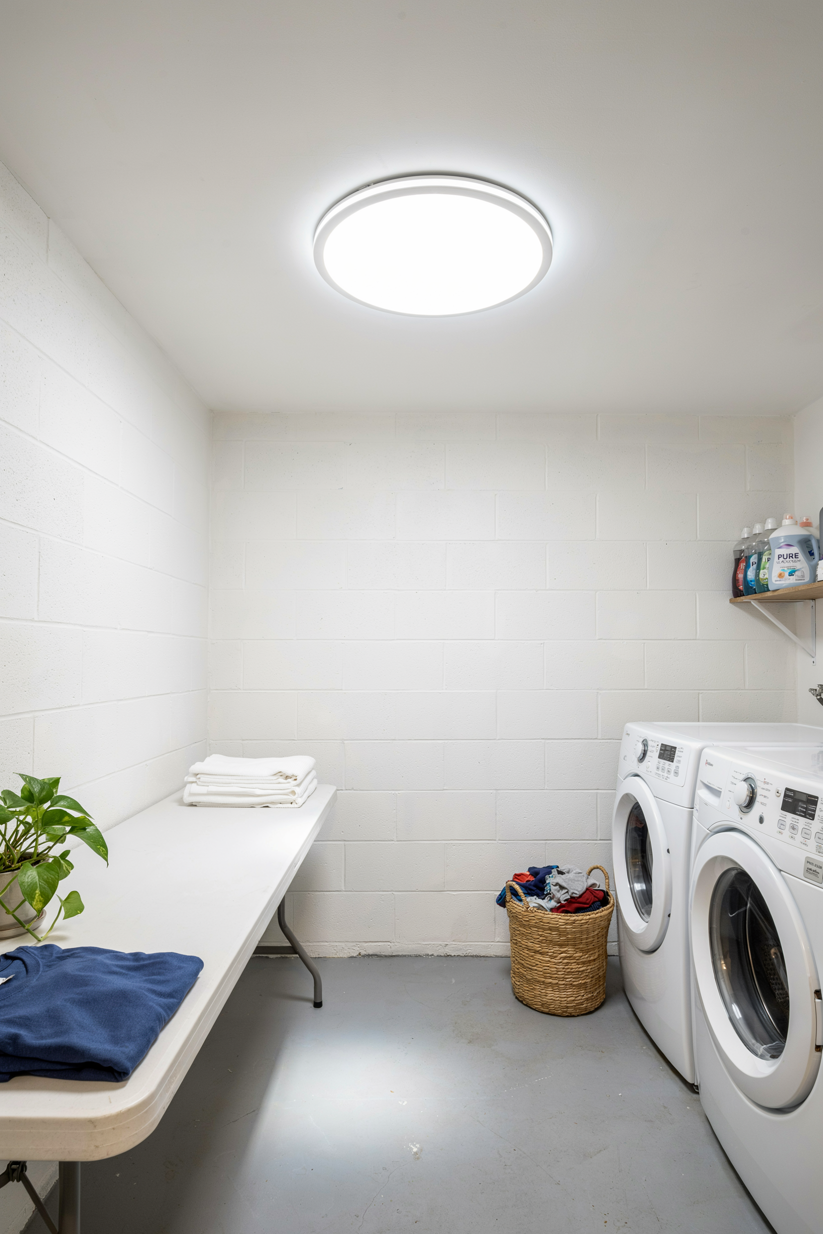 Basement Laundry Room With Daylight Tube