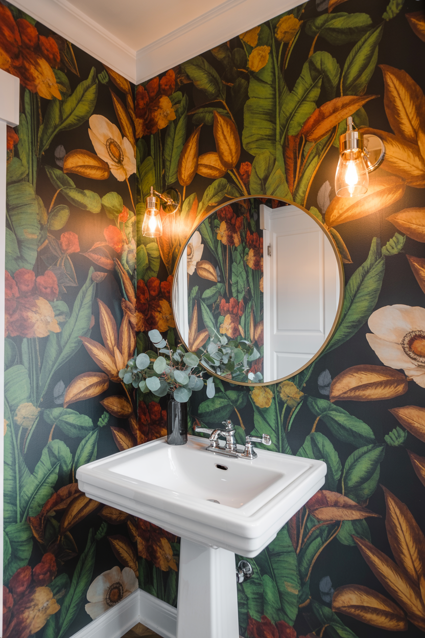 Bold Botanical Wallpaper Throughout