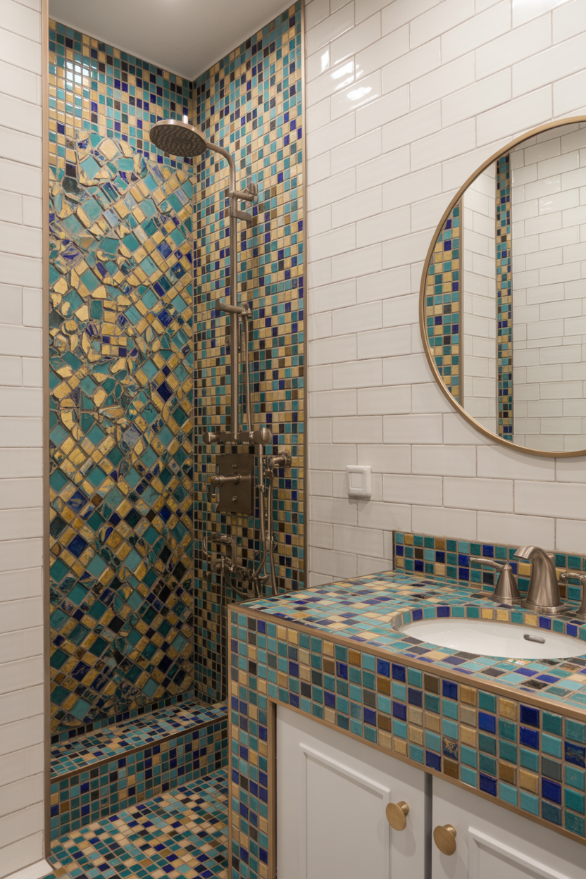 Colorful Mosaic Tile Feature