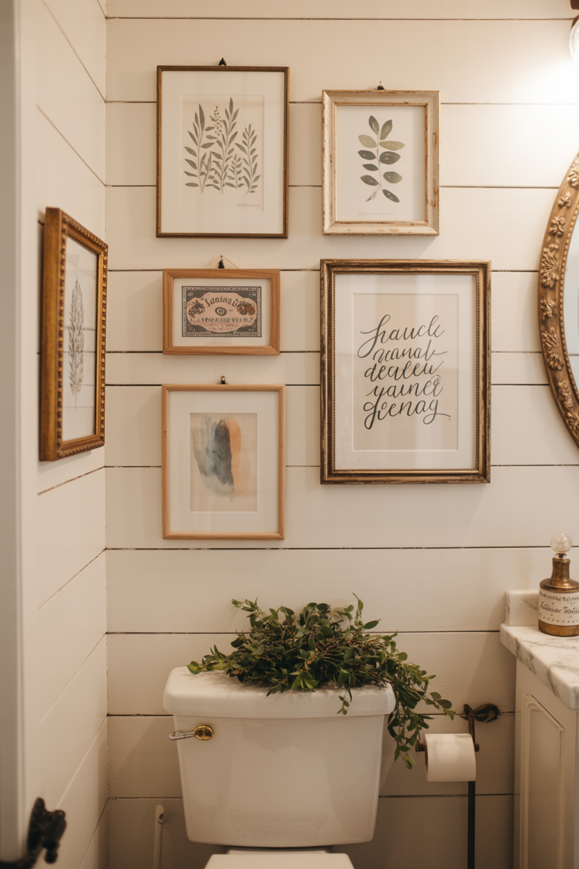 Gallery Wall Above the Toilet