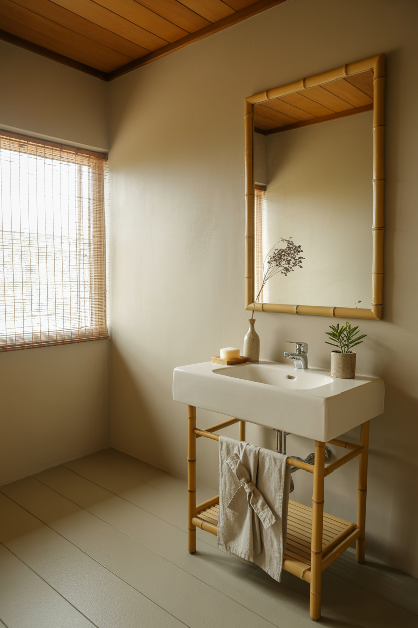 Japanese-Inspired Minimalist Guest Bathroom