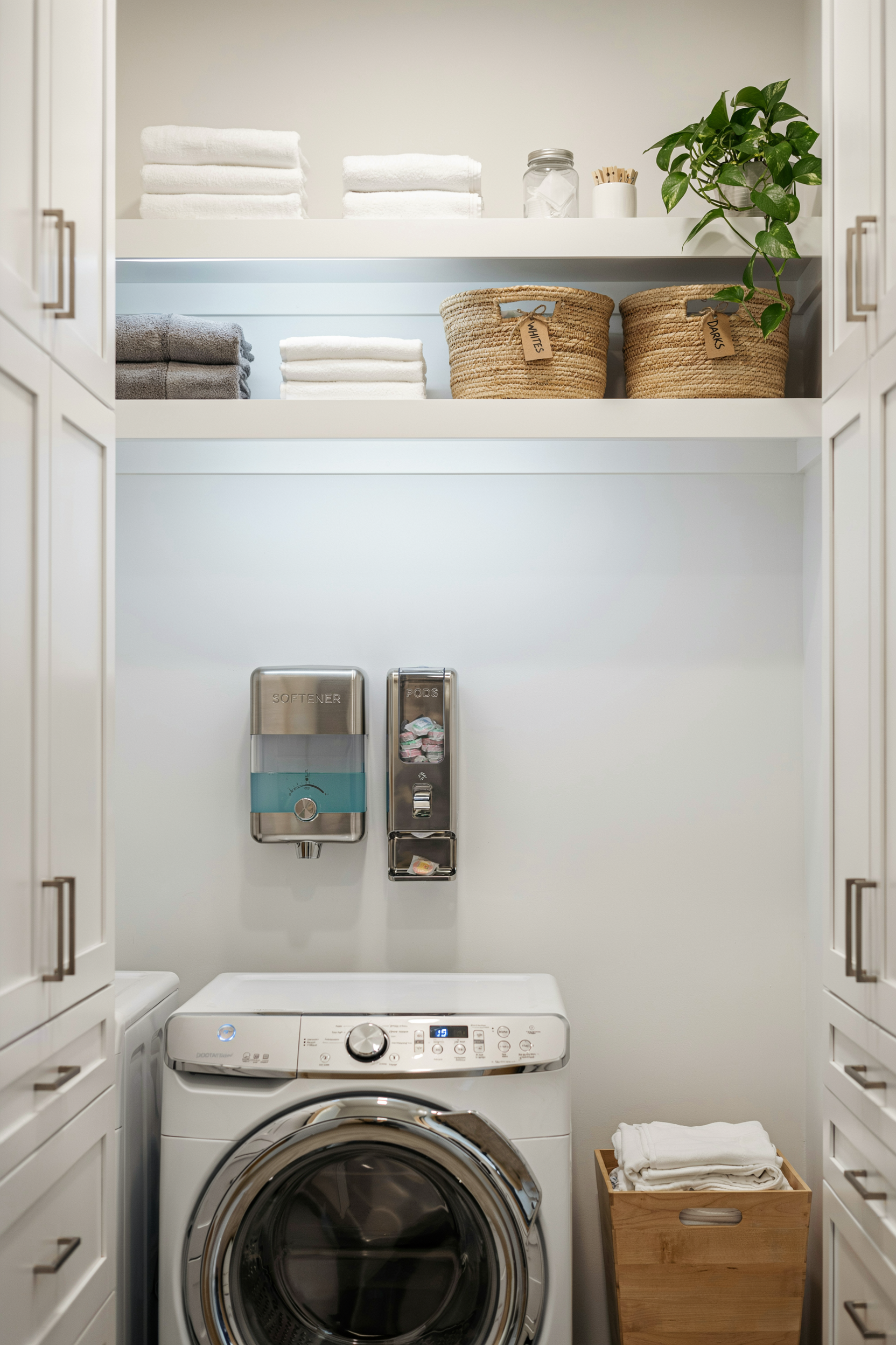 Laundry Closet With Fabric Softener Dispenser