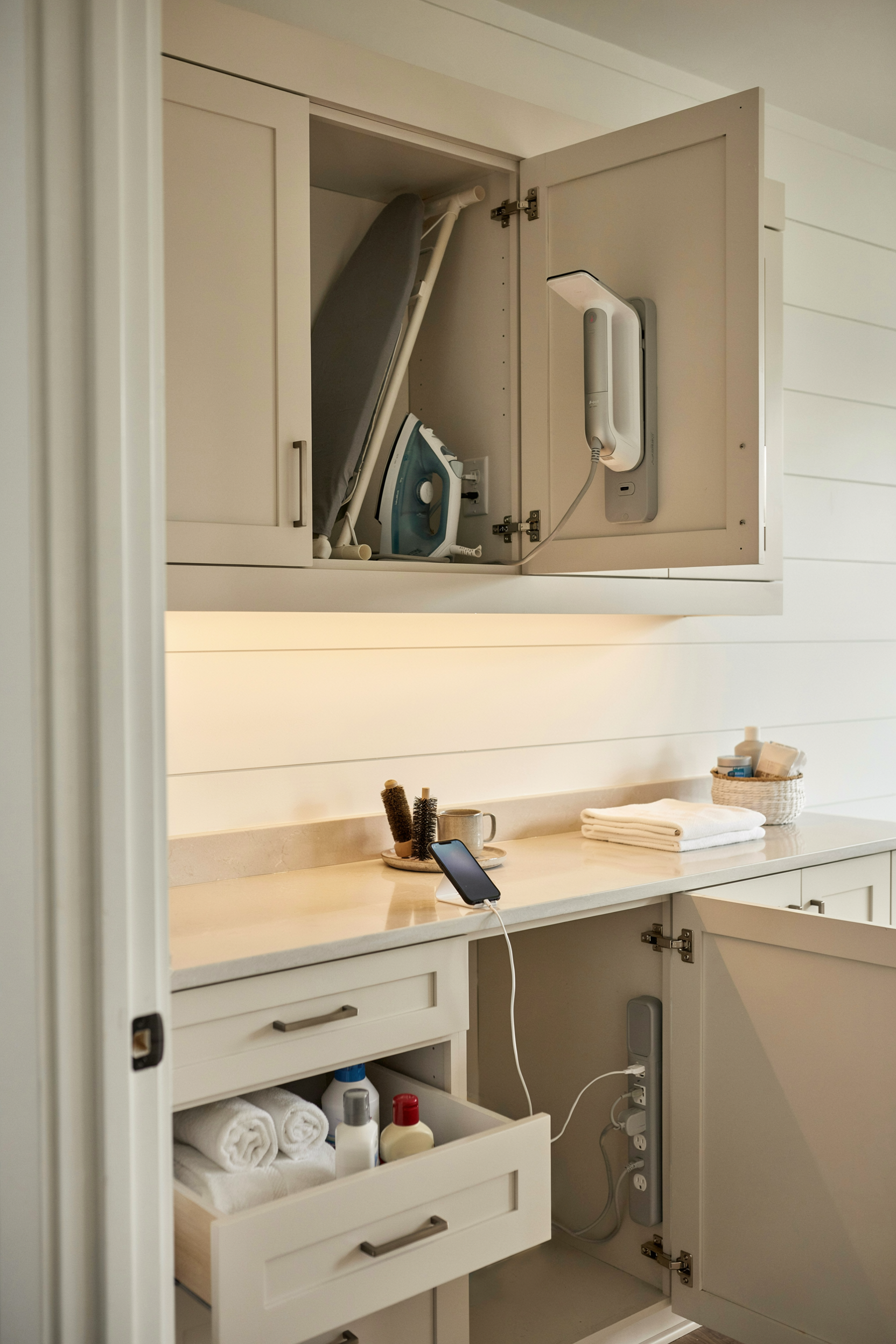 Laundry Closet With Hidden Electrical Outlets