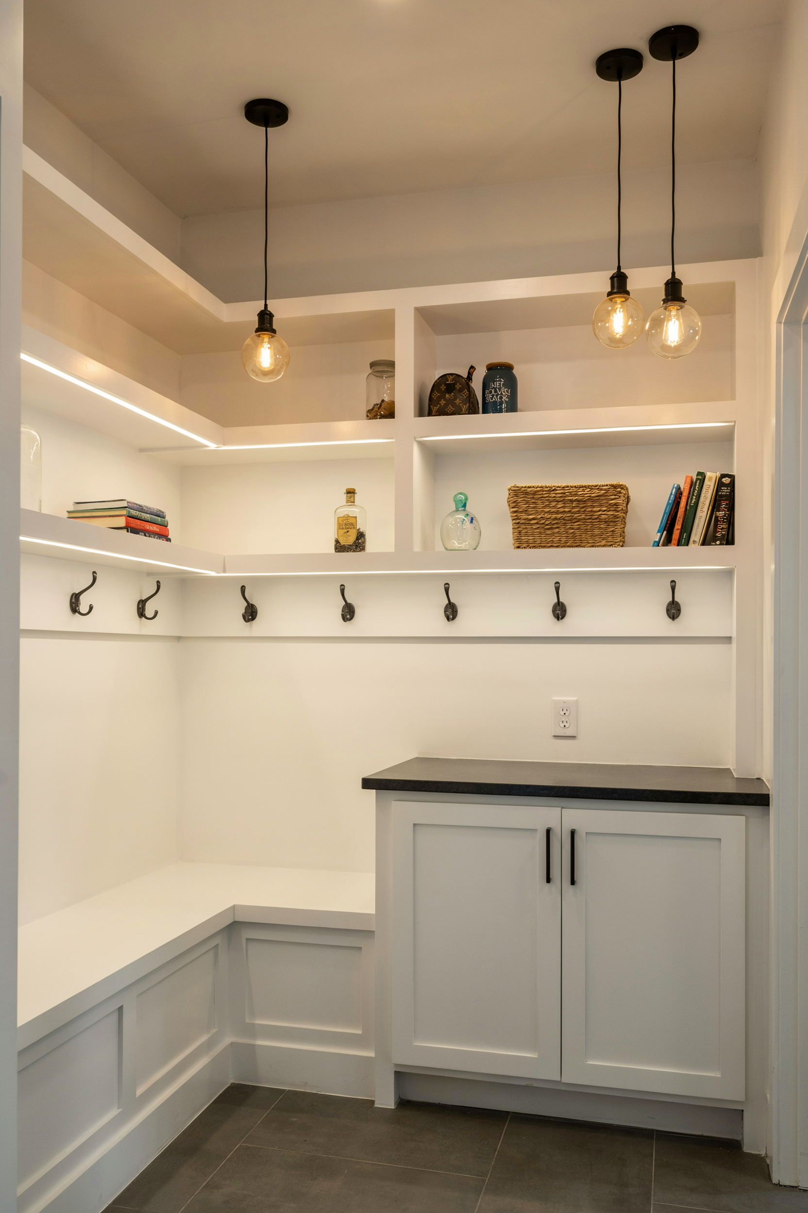Mudroom Laundry Room With Task Lighting