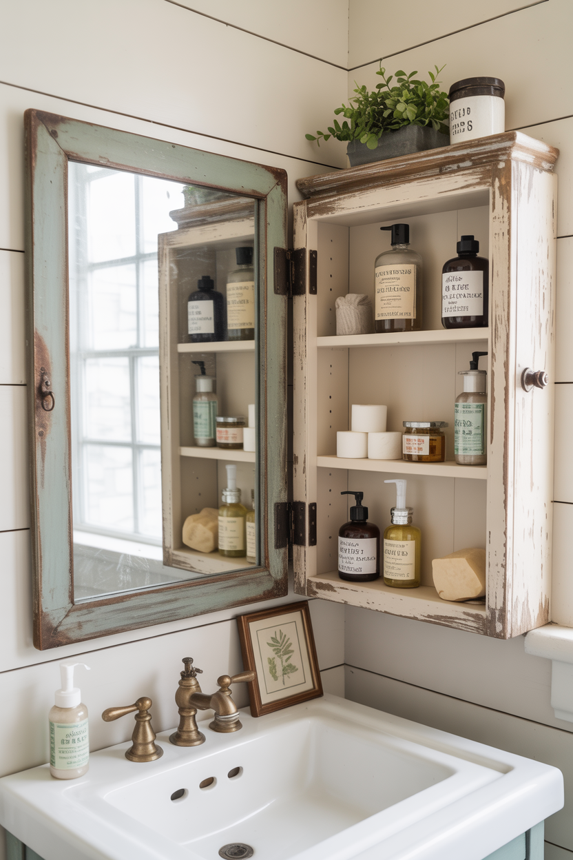 Vintage Medicine Cabinet With Character