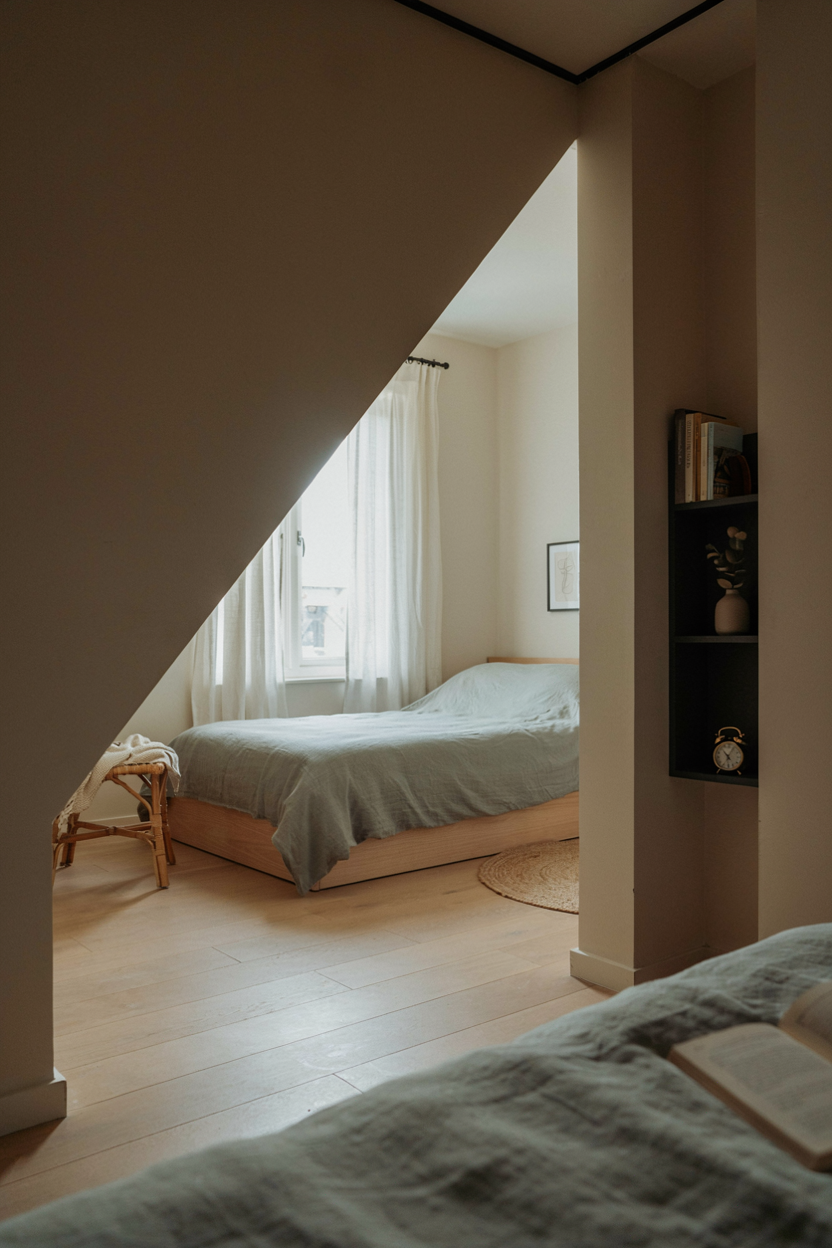 Bed Positioned Diagonally in the Corner