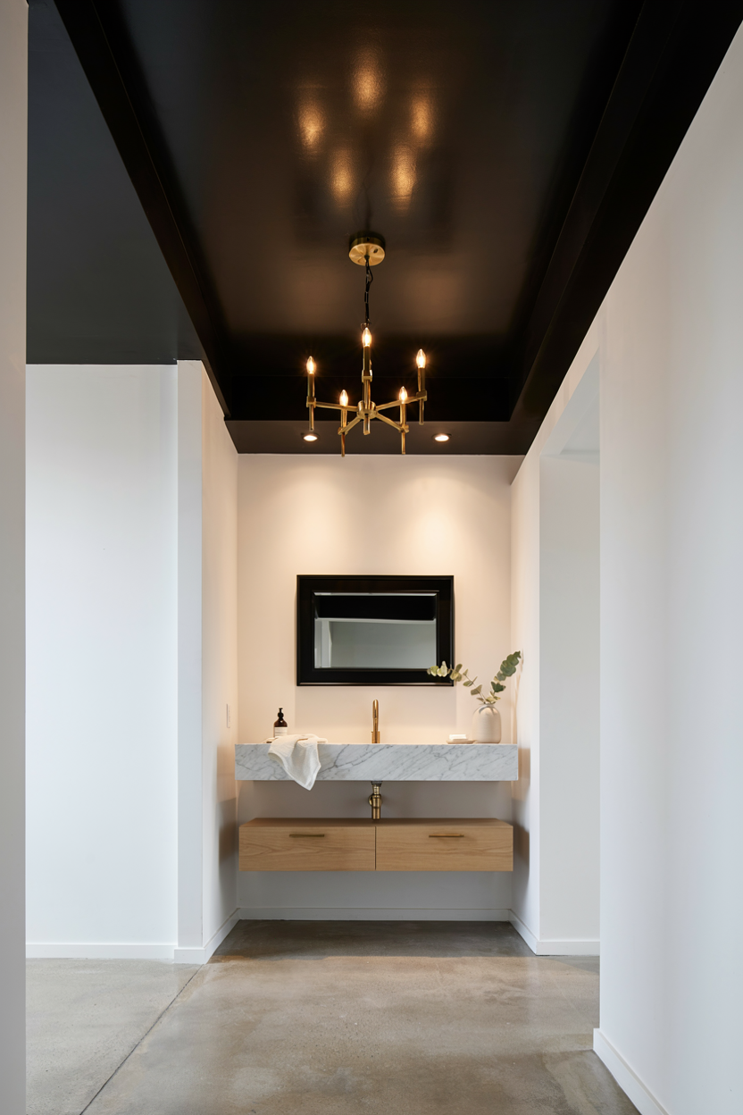 Black Ceiling Bathroom Drama