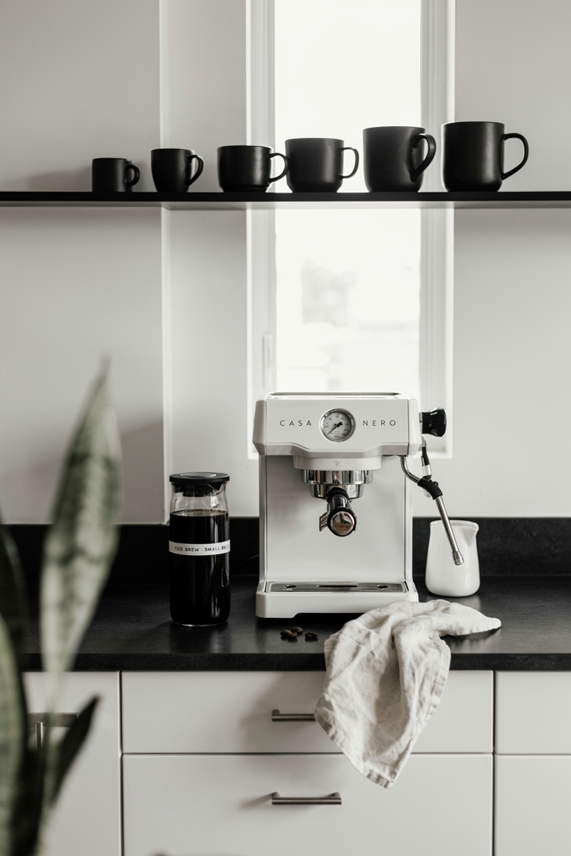 Black and White Modern Coffee Station