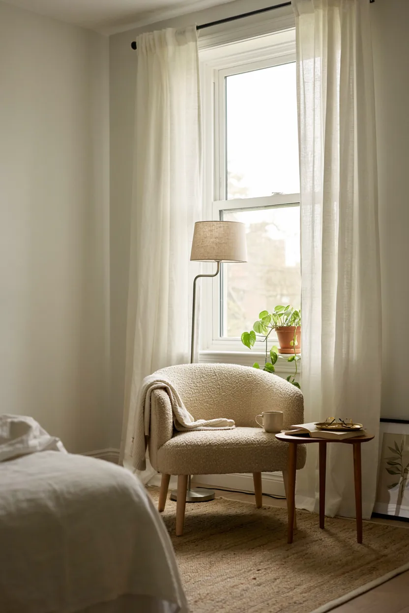 Compact Reading Nook by the Window