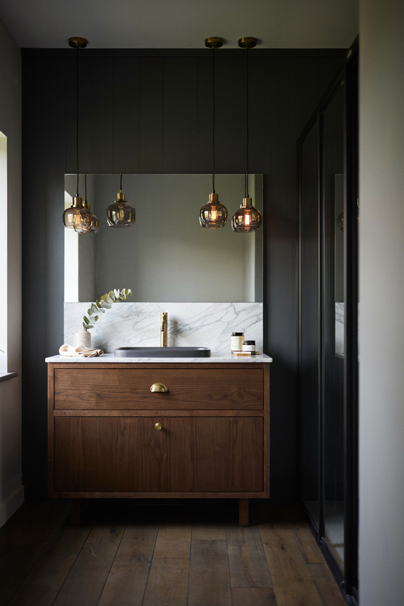 Dark Wood Vanity Bathroom