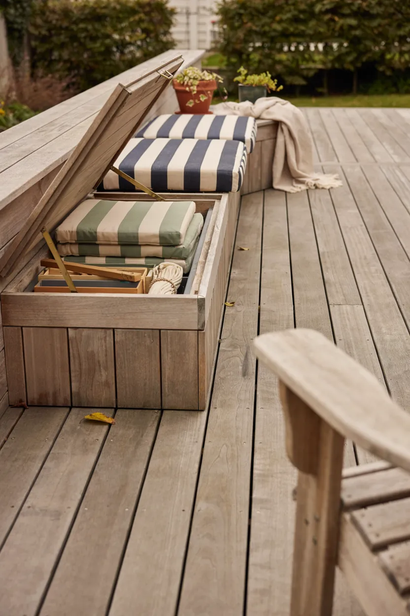 Deck with Built-In Storage Bench