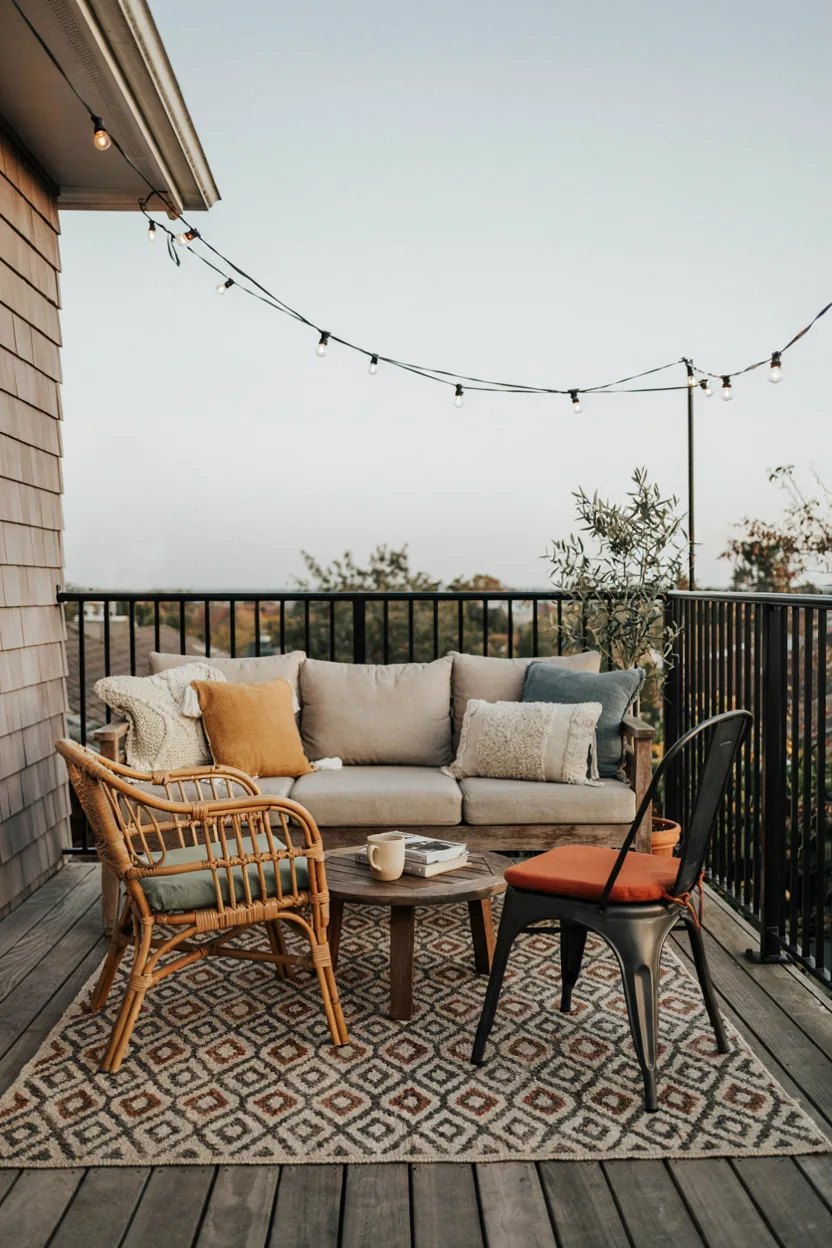 Deck with Outdoor Rug and Cozy Seating