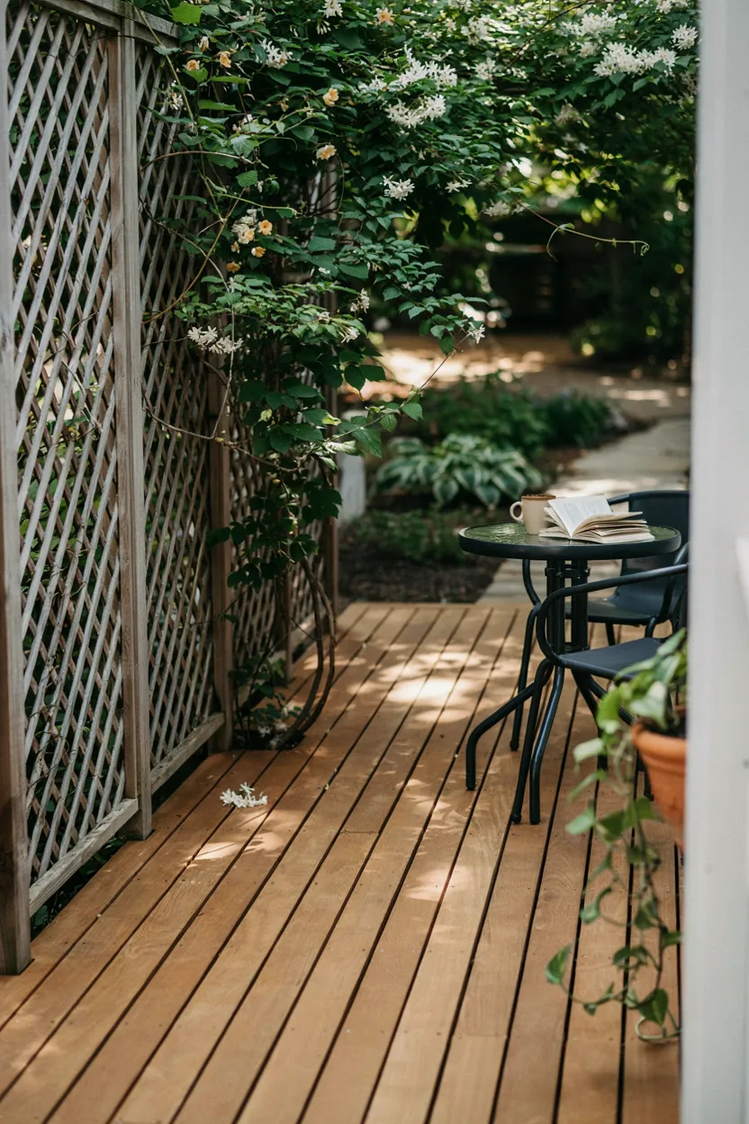 Deck with Privacy Lattice Screen