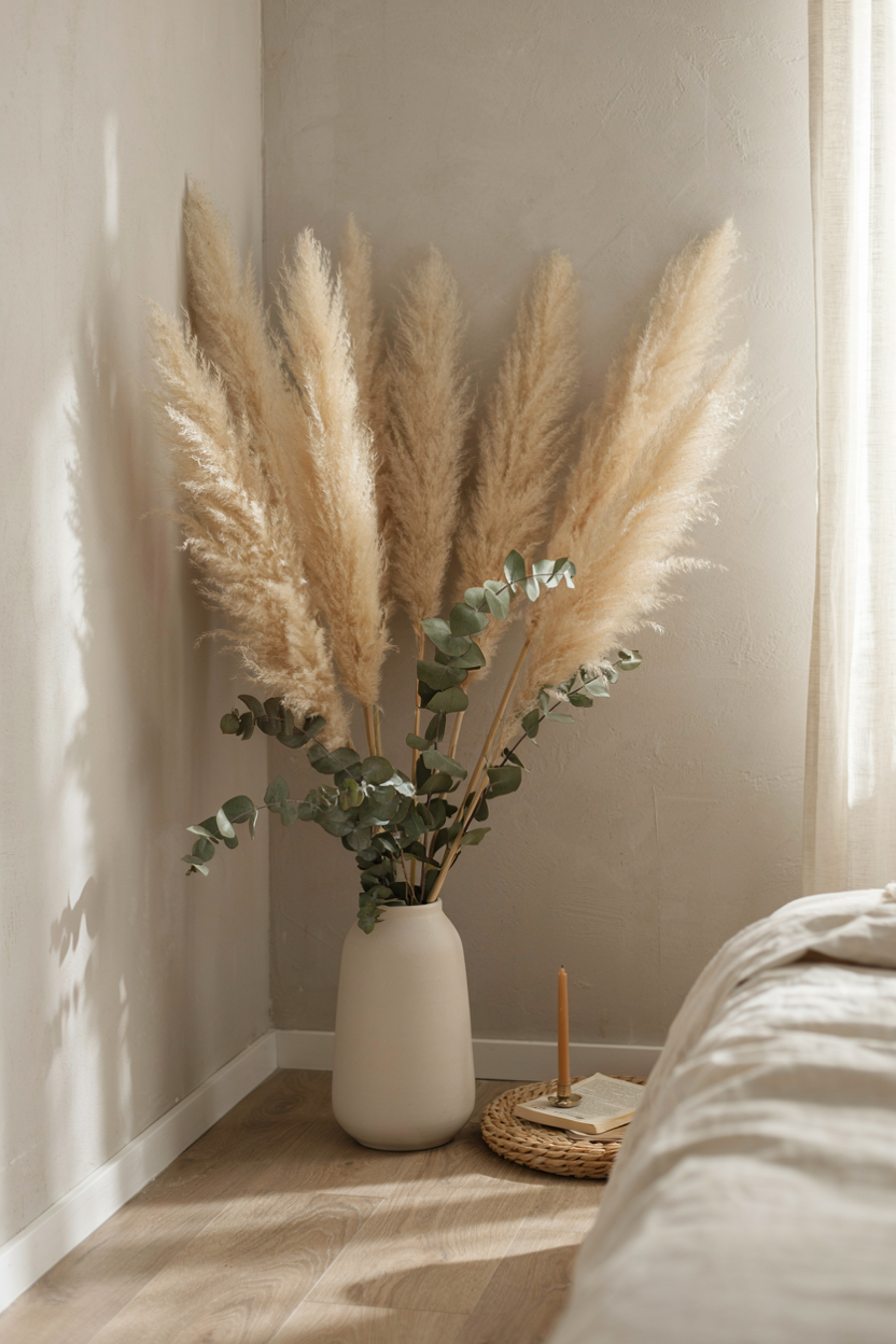 Dried Flower and Pampas Grass Accents