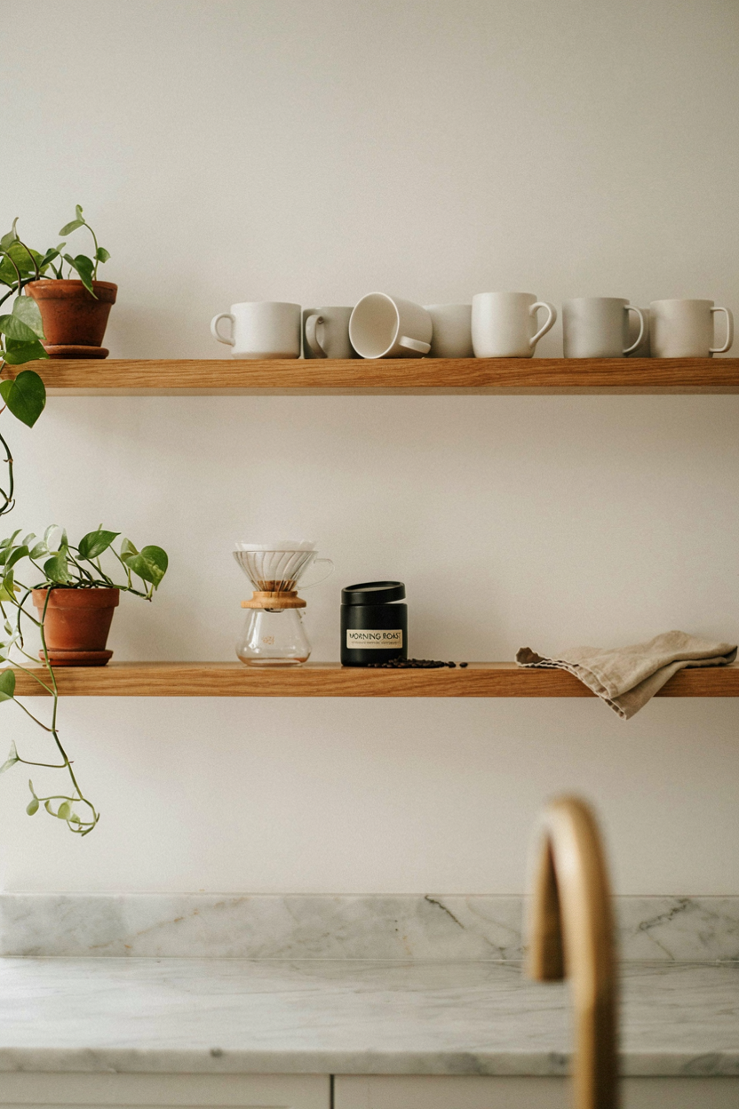 Floating Shelf Coffee Station