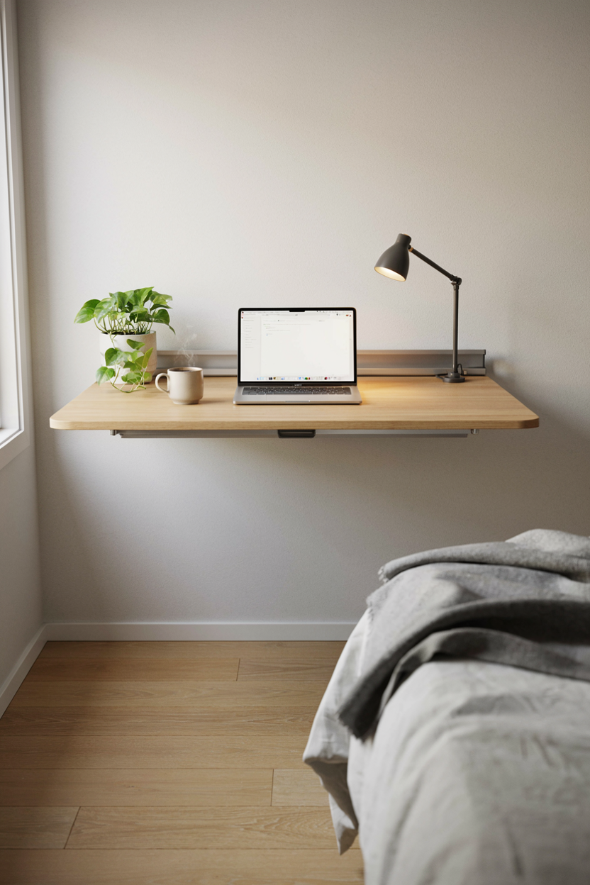Foldable Wall Desk Layout Small Bedroom Layout Ideas