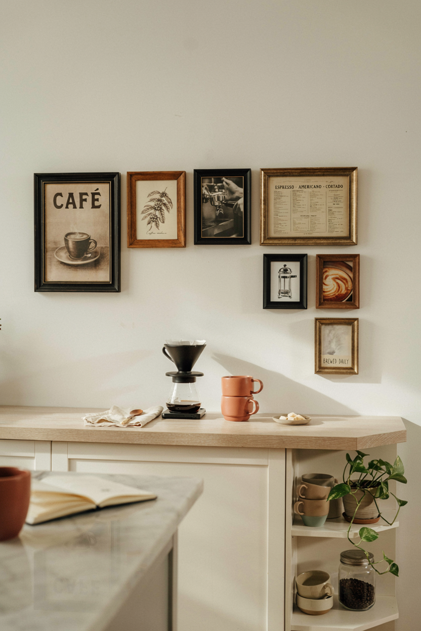 Gallery Wall Coffee Bar Display