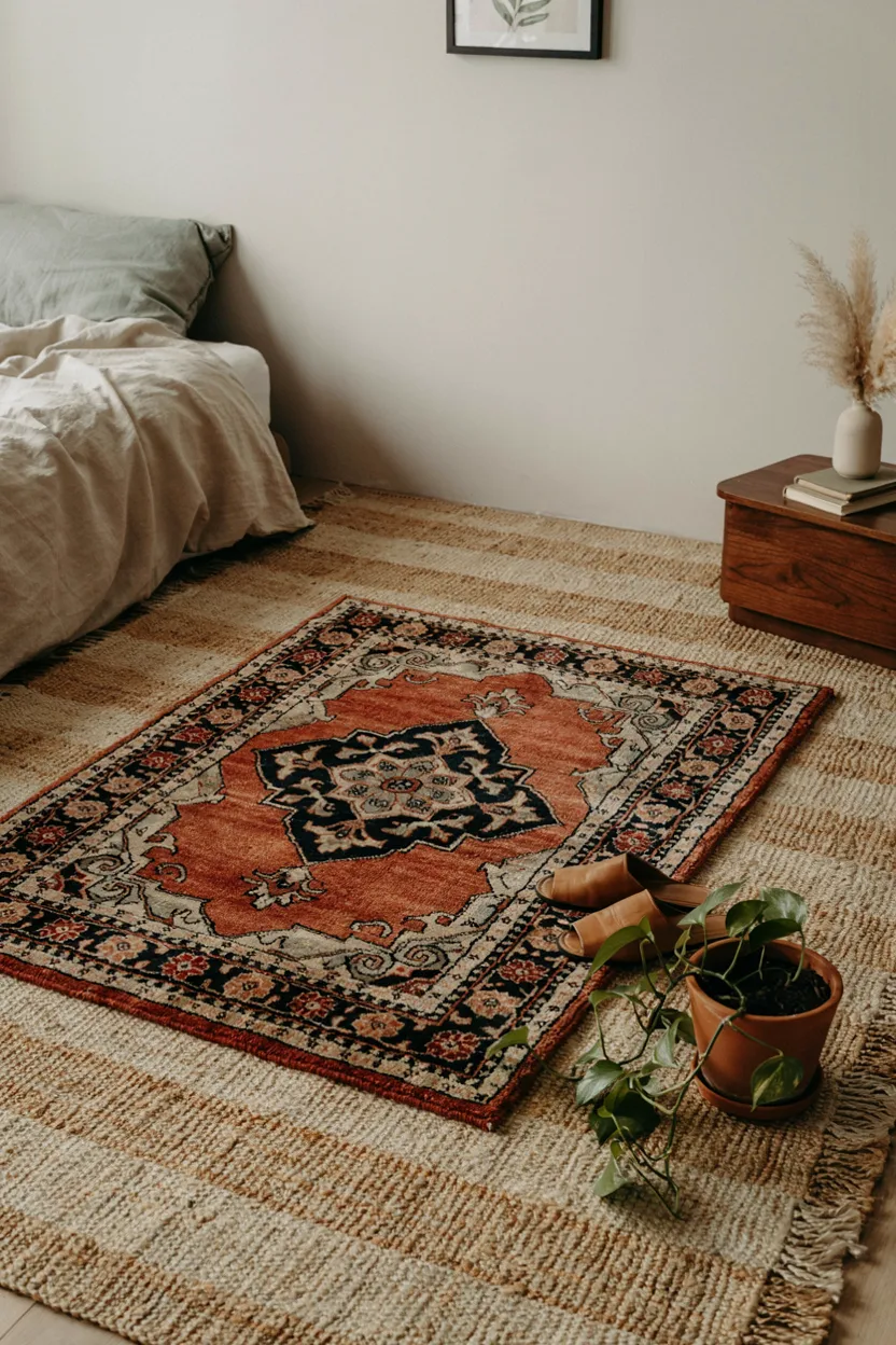 Layered Textile Rug Combination