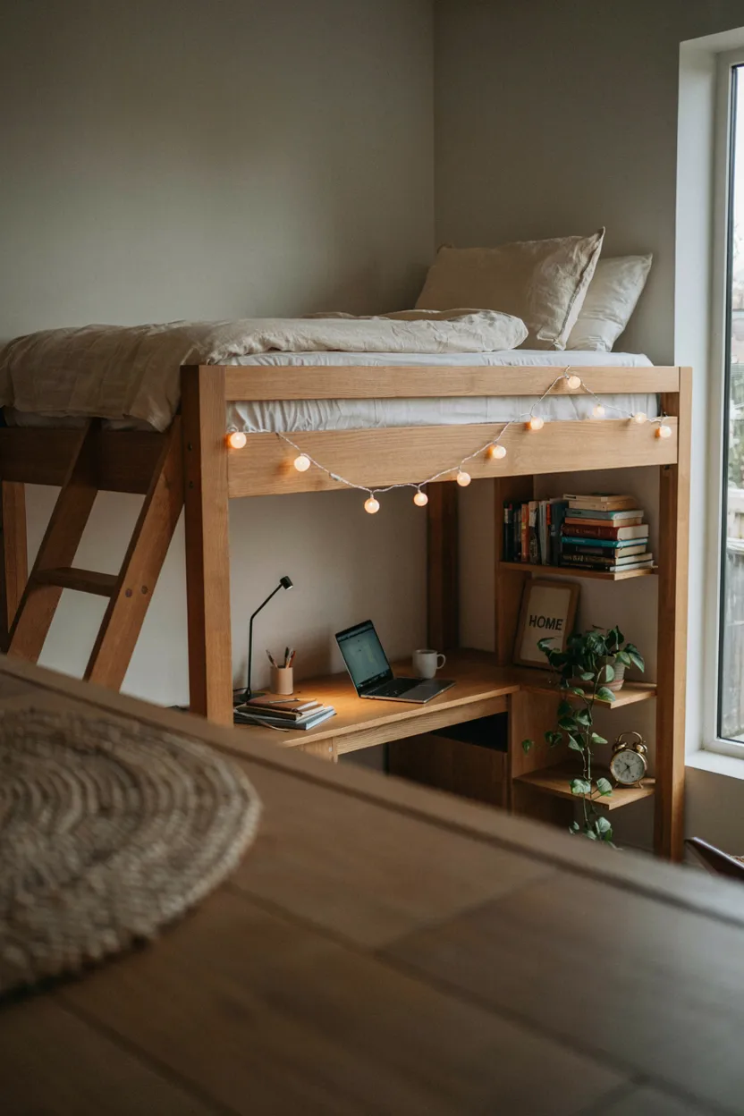 Loft Bed with Desk Underneath