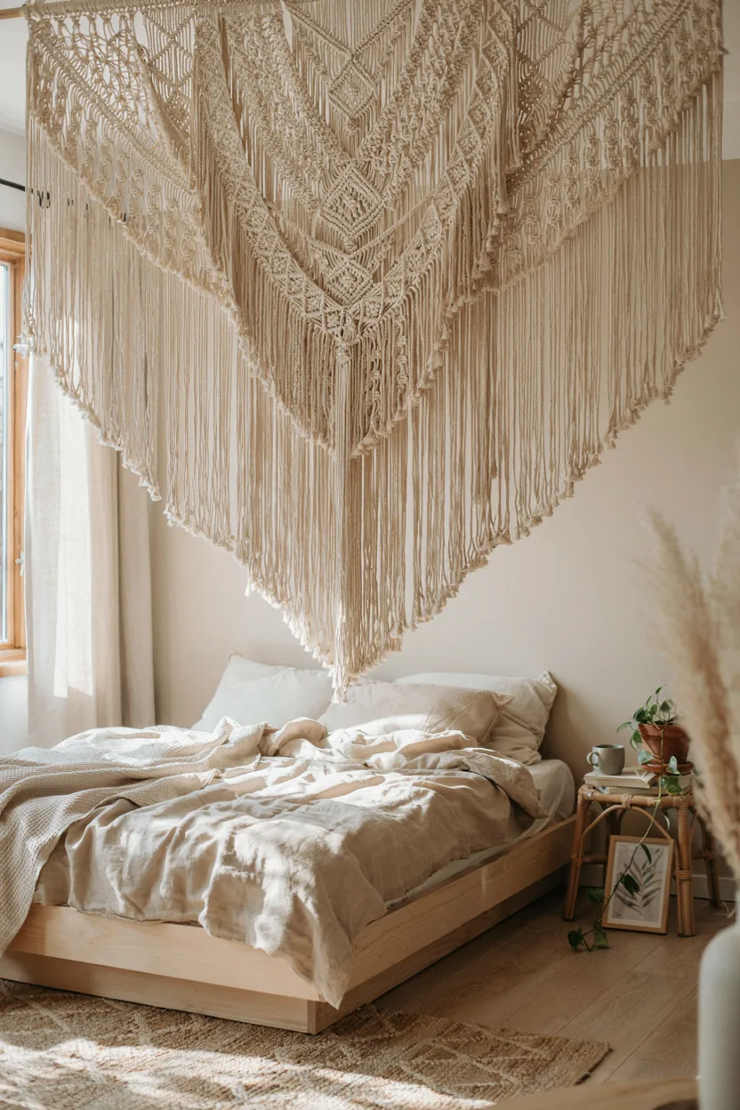 Macrame Wall Hanging Headboard