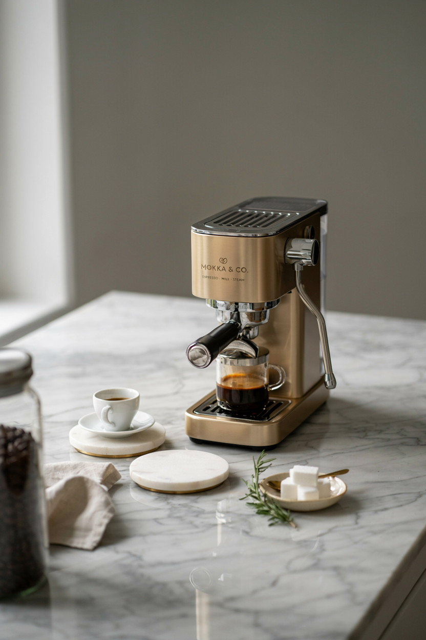 Marble Countertop Coffee Station