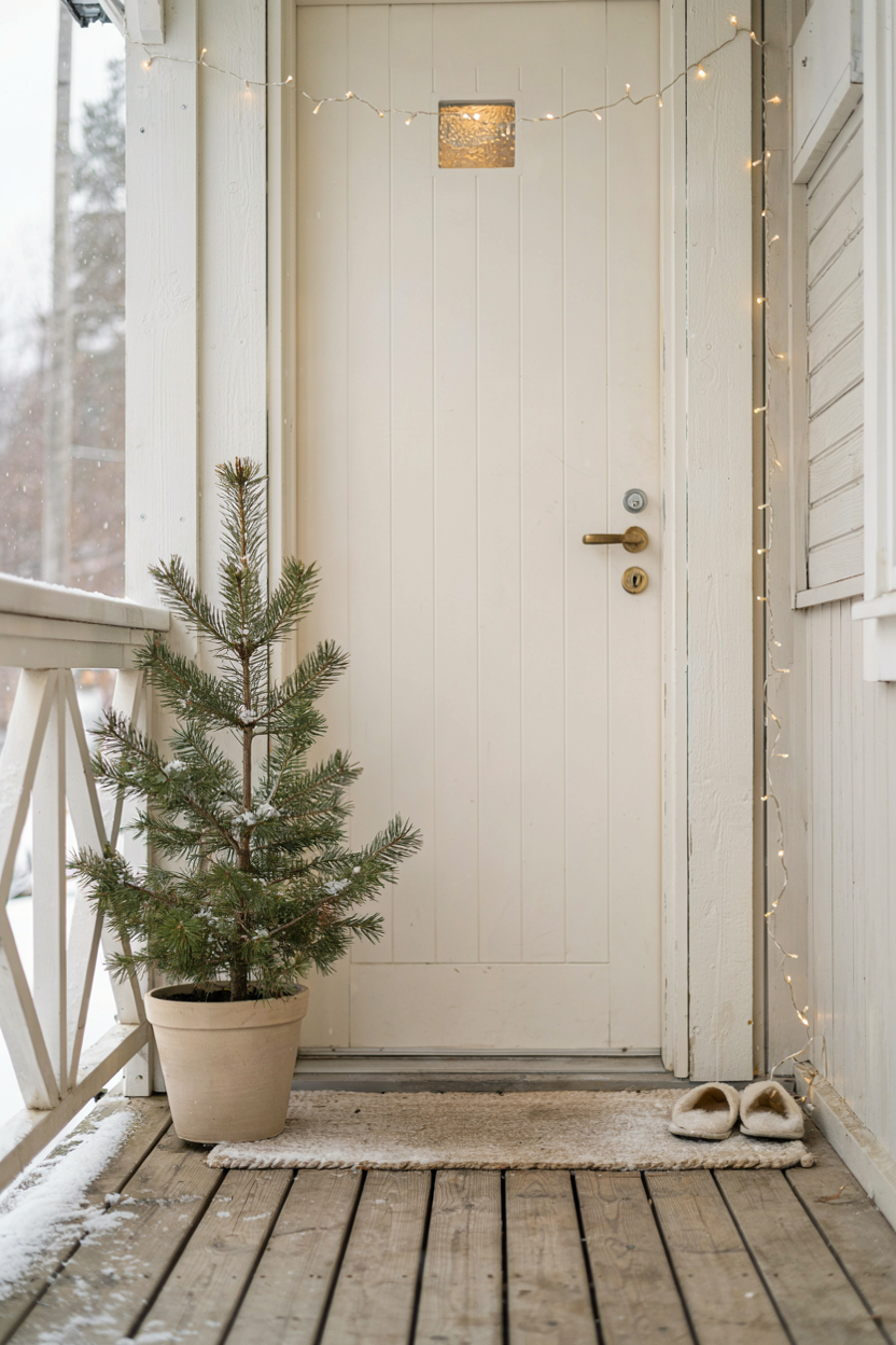 Minimalist Scandinavian Winter Porch