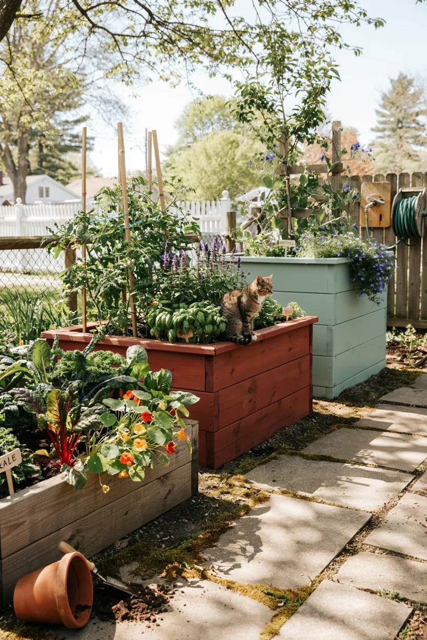 Mixed-Height Raised Bed Layout