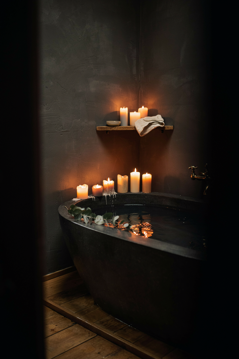  Moody Bathroom with Candlelight