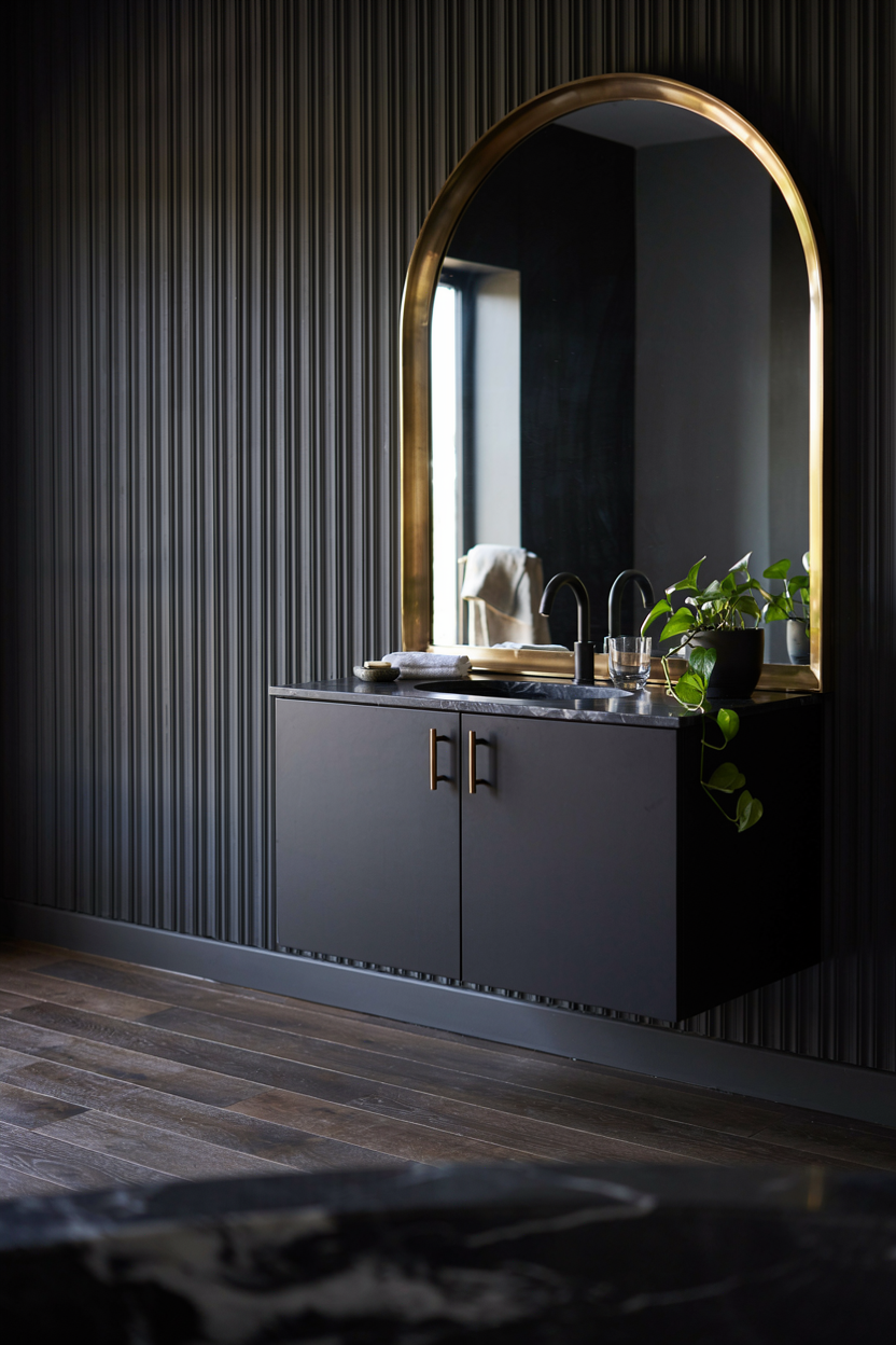  Moody Bathroom with Statement Mirror