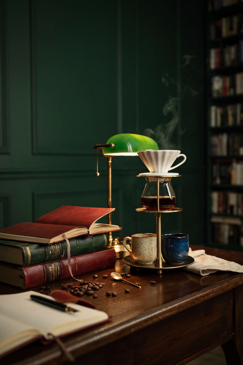 Moody Dark Academia Coffee Corner