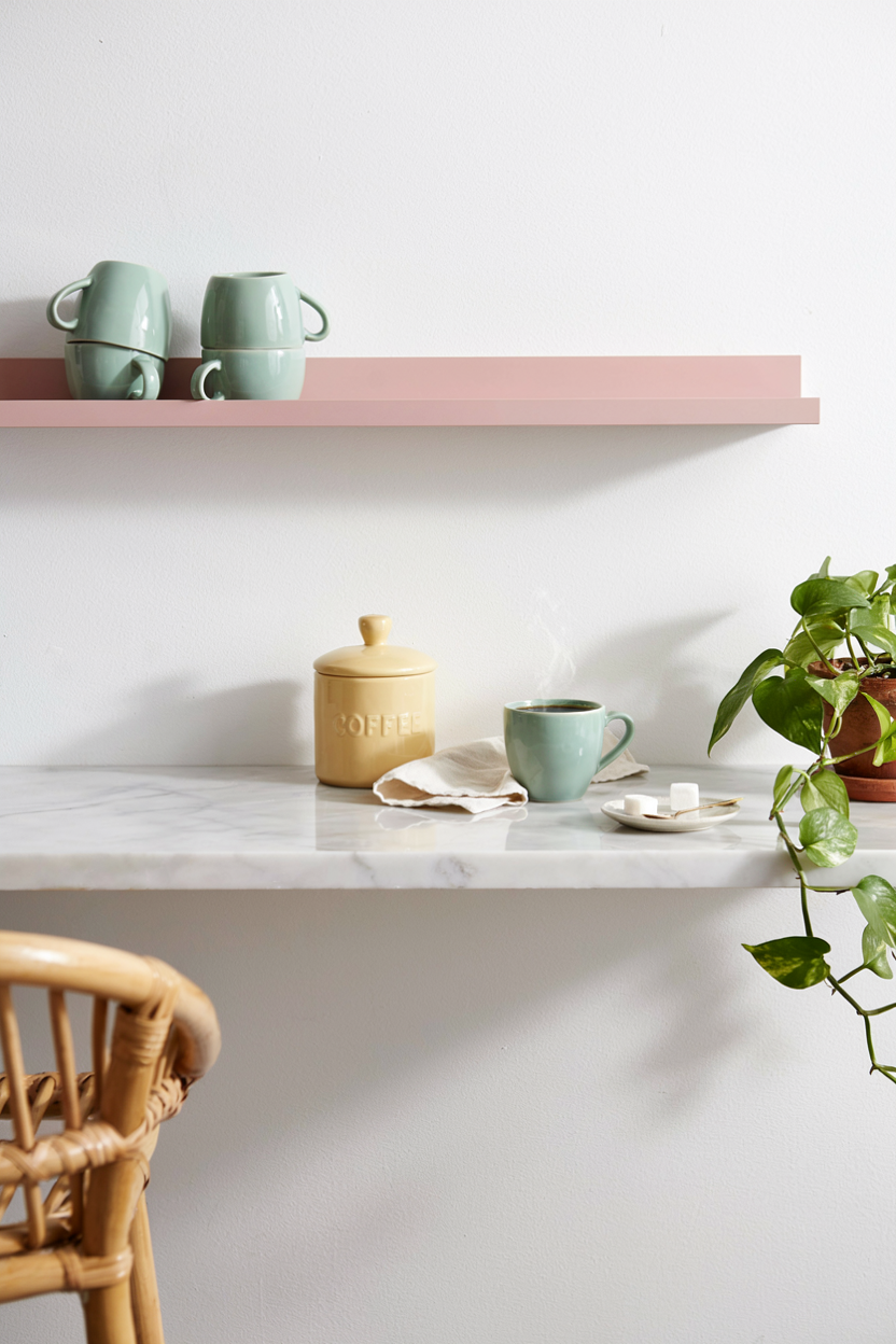  Pastel Coffee Bar for a Soft Kitchen
