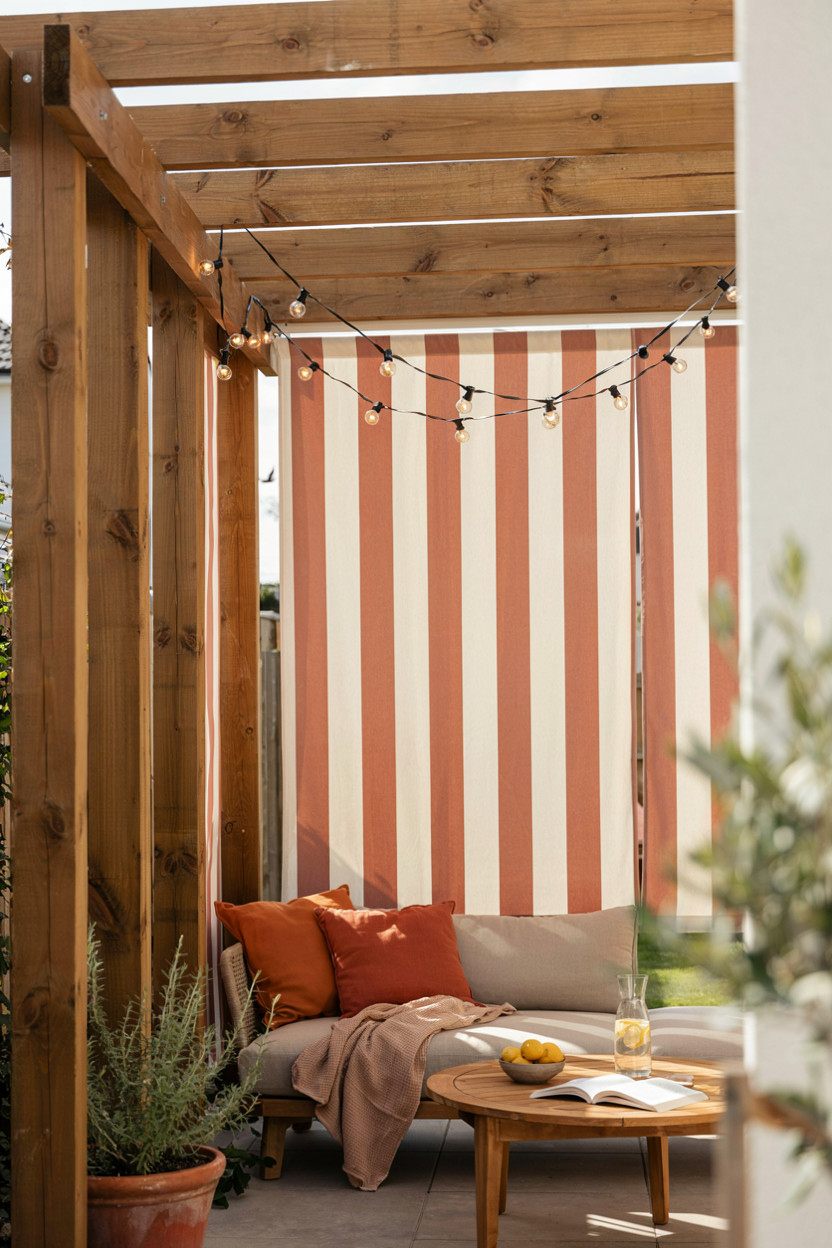 Pergola with Retractable Shade Screen