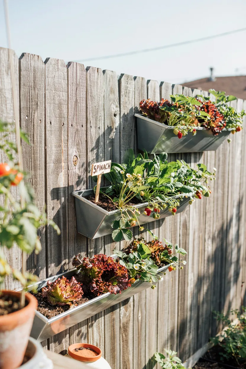 Rain Gutter Vertical Garden