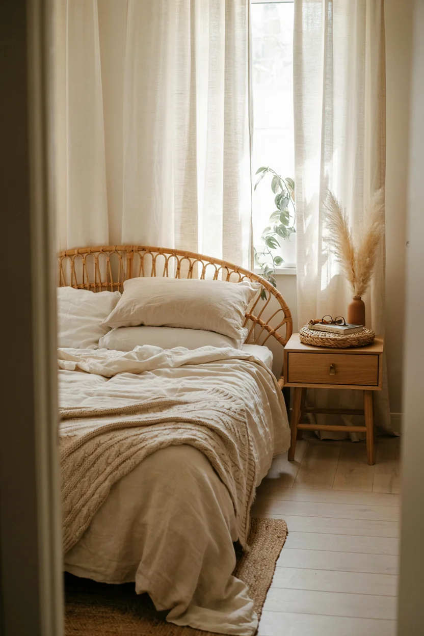 Rattan Headboard Bedroom