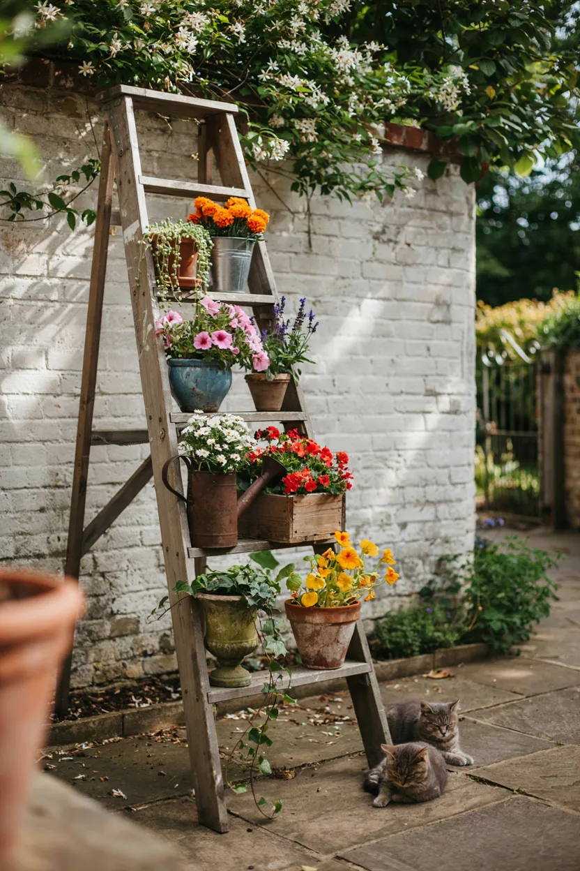Repurposed Ladder Vertical Garden