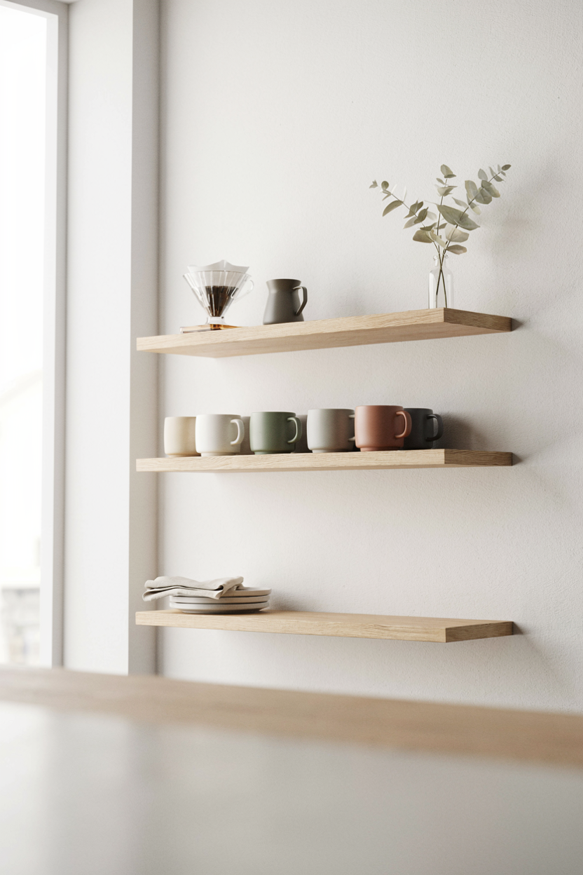 Scandinavian Coffee Bar with Light Wood