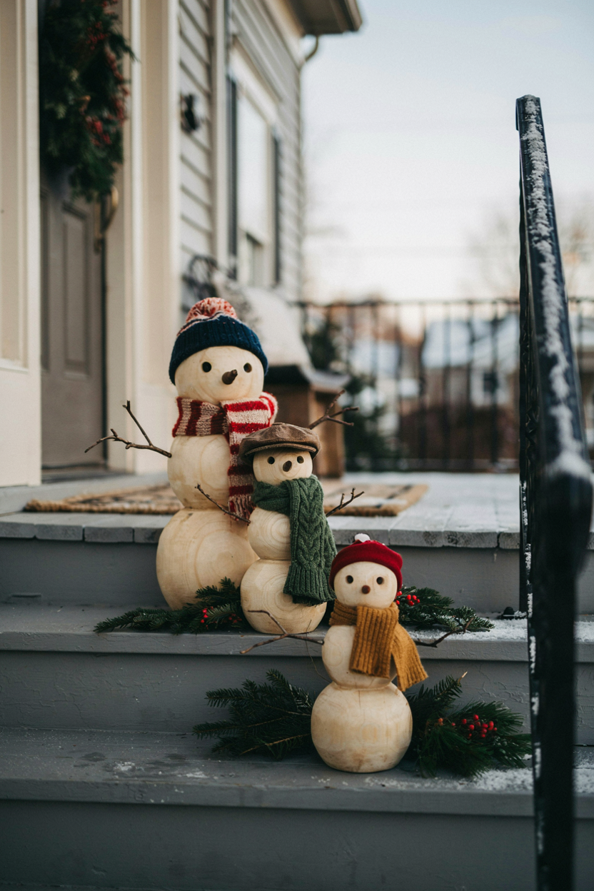 Snowman Family Porch Display