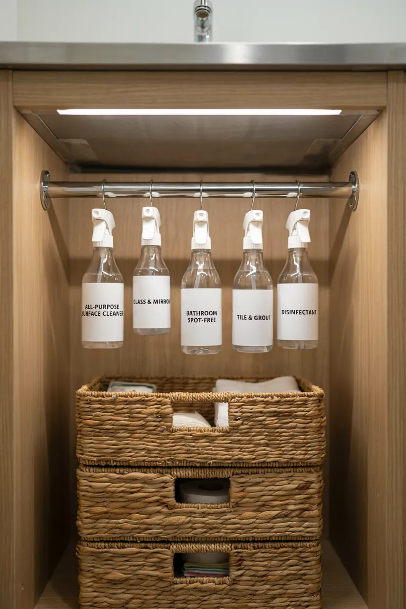 Tension Rod Shelf Storage