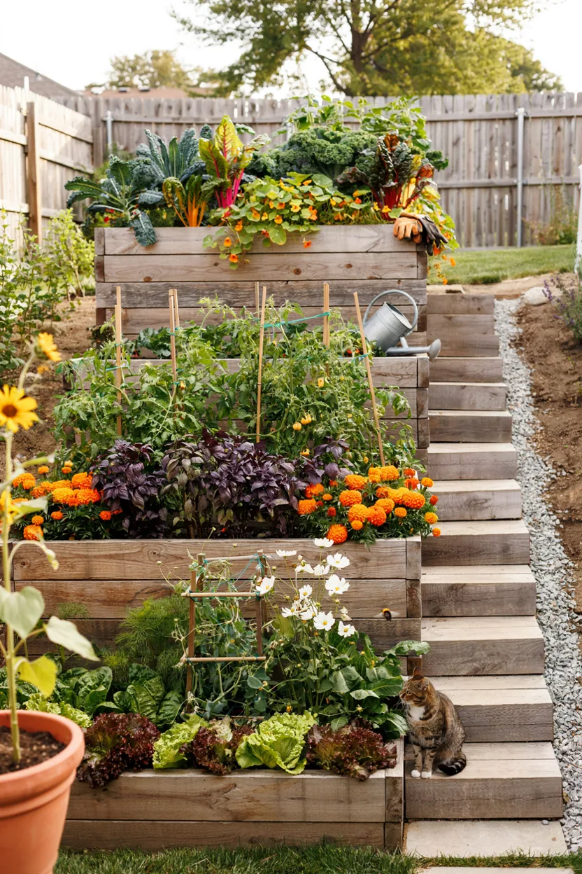 Tiered Raised Bed on a Slope