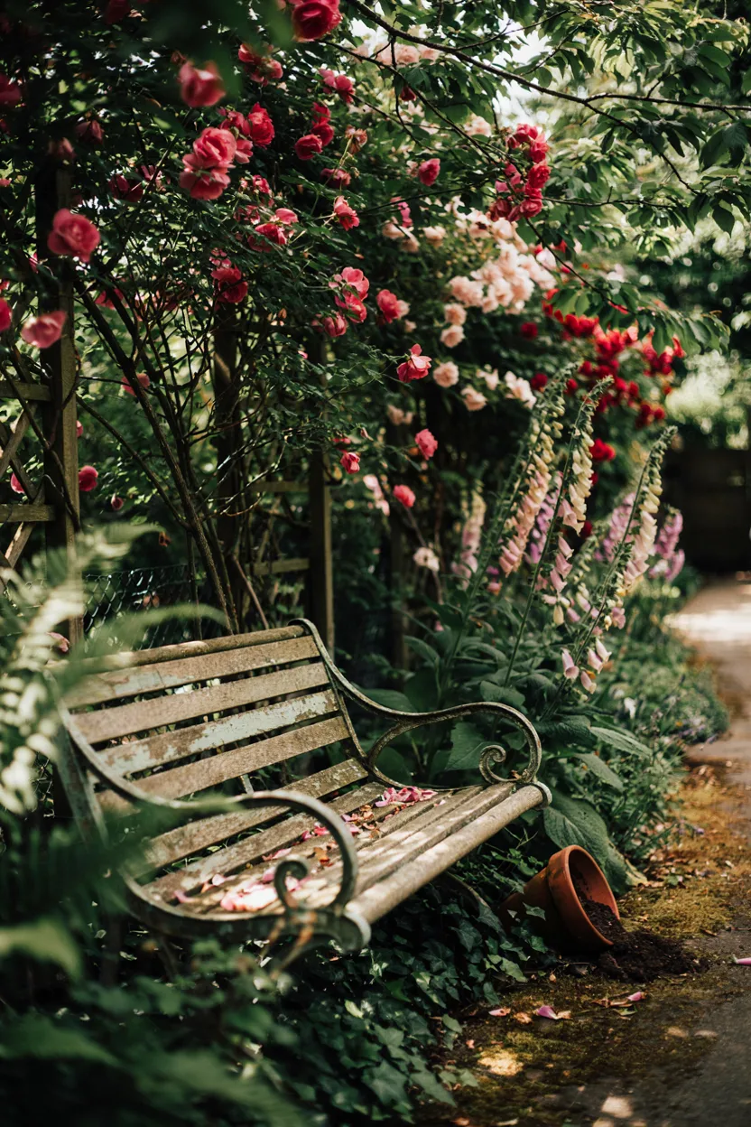 Vintage Garden Bench Nook
