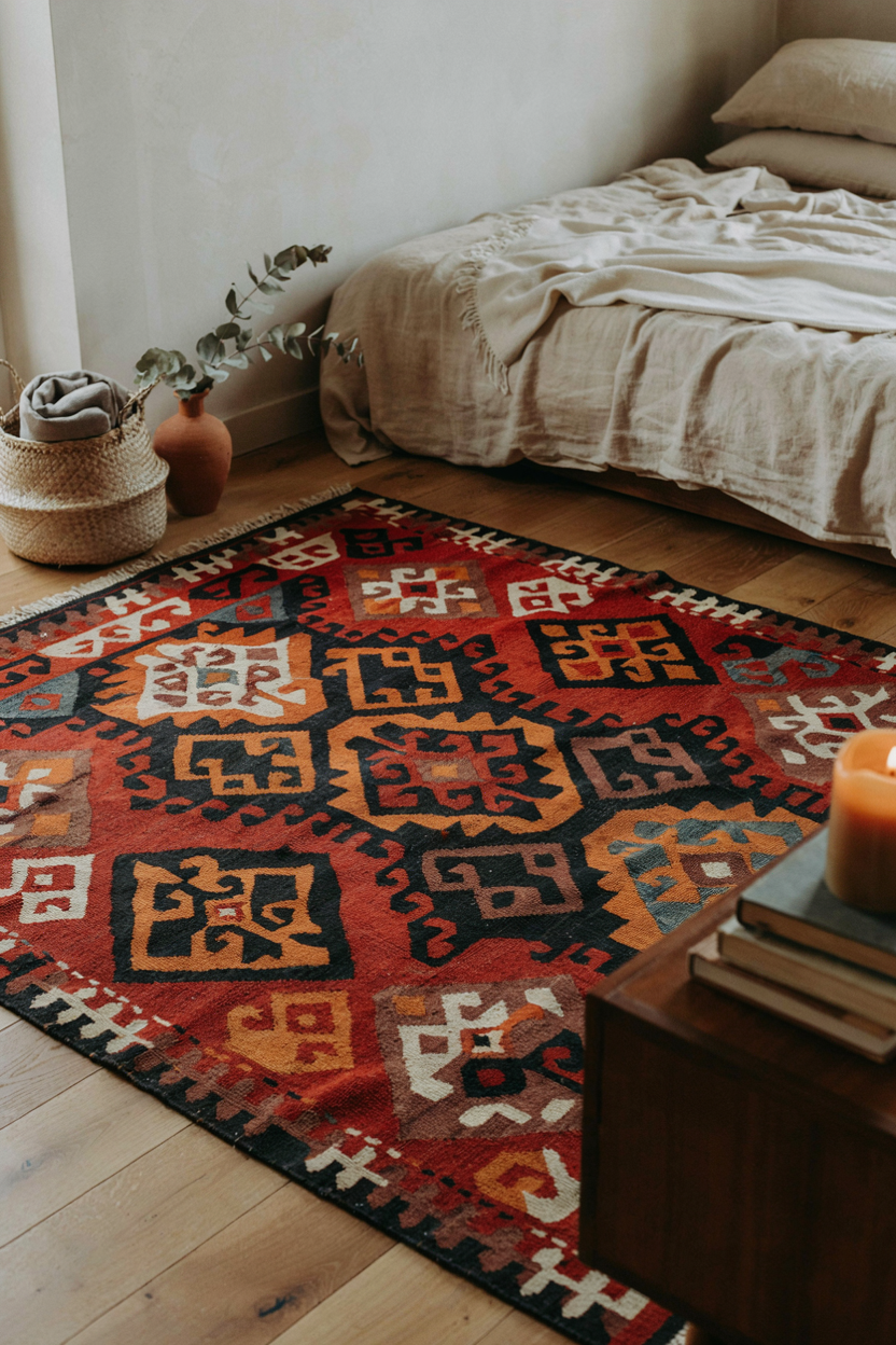 Vintage Kilim Rug Layering