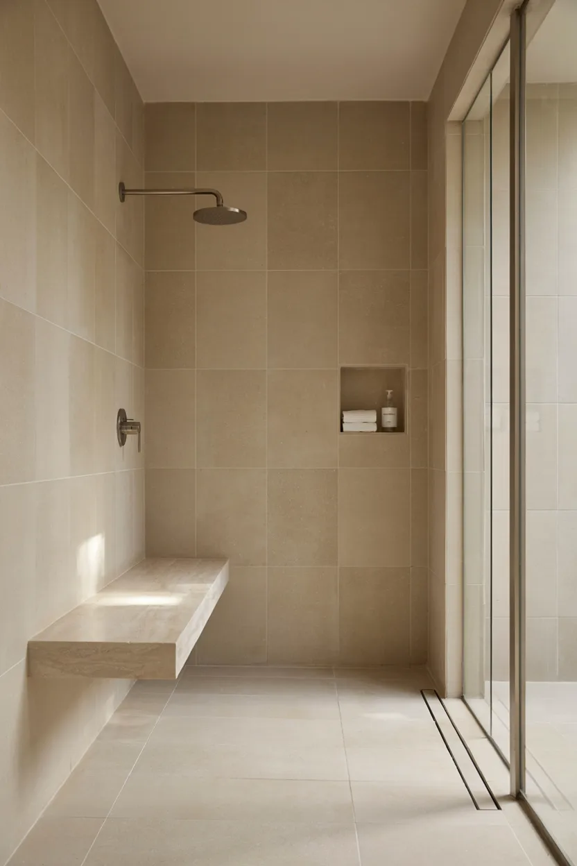 Walk-In Shower with Built-In Bench