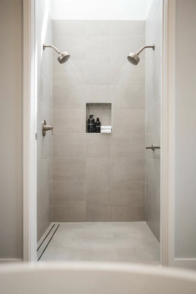  Walk-In Shower with Dual Showerheads