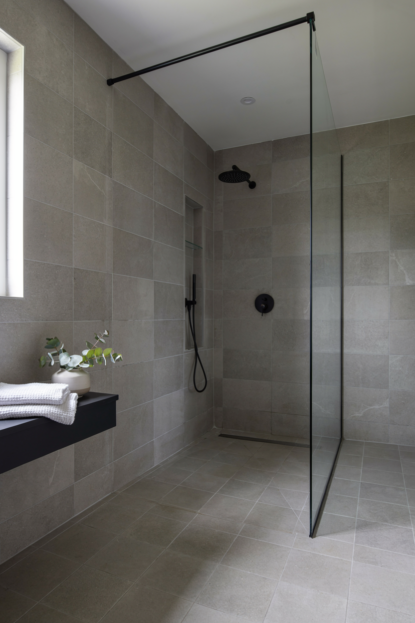  Walk-In Shower with Frameless Glass Wall