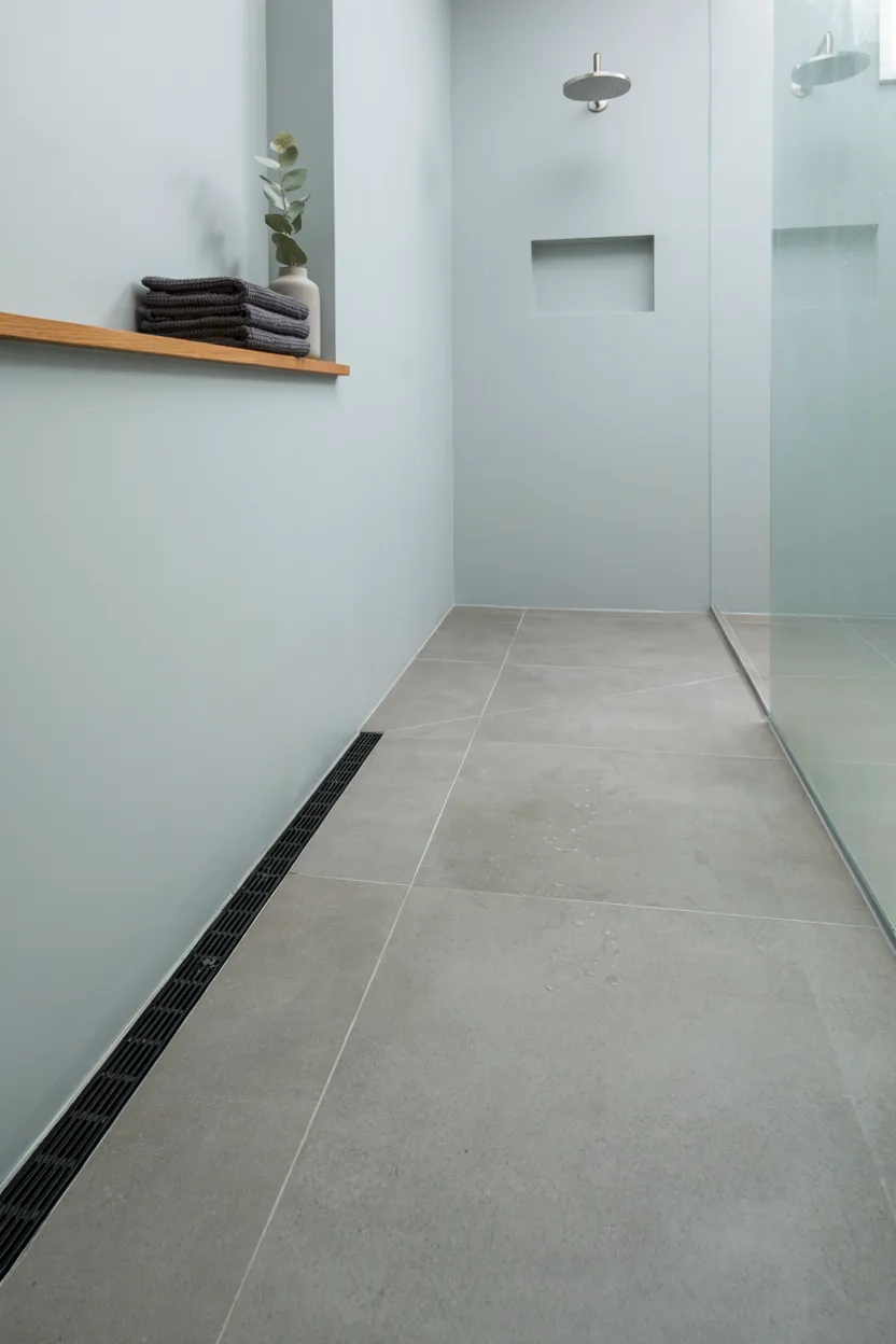  Walk-In Shower with Linear Drain