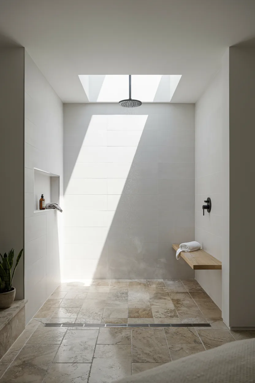  Walk-In Shower with Skylight