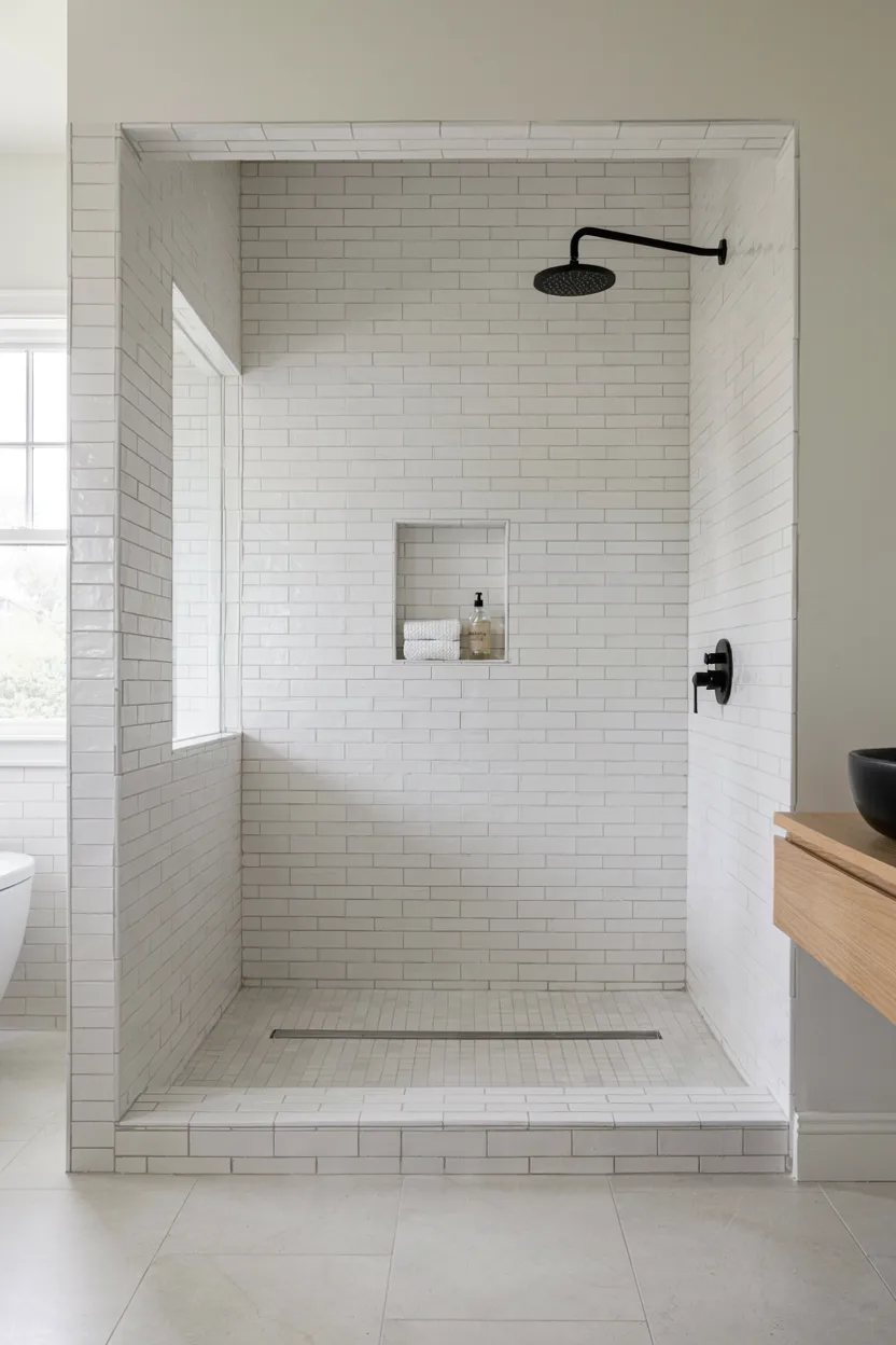  Walk-In Shower with Subway Tile