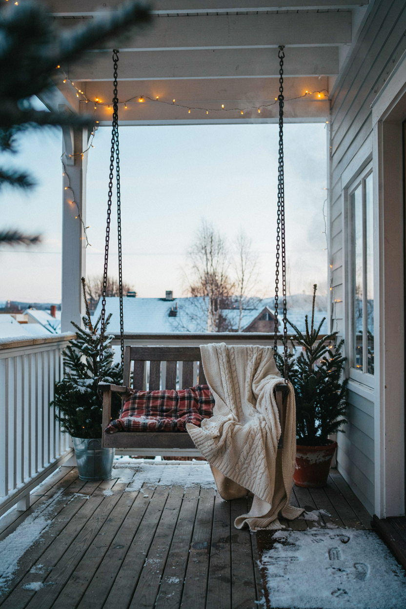 Winter Porch Swing Retreat